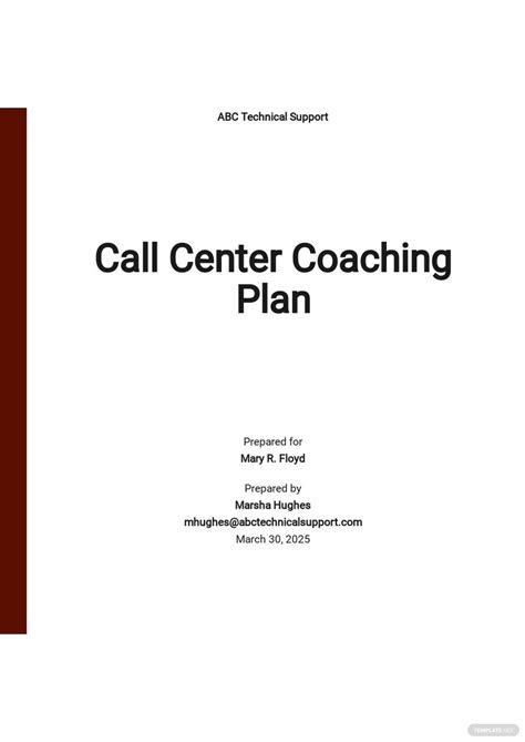 call center coaching plan template.